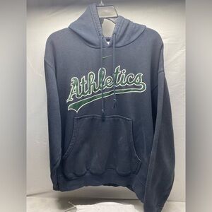Vintage Nike Hoodie Sweatshirt Oakland Athletics Center Swoosh Black Men’s Small